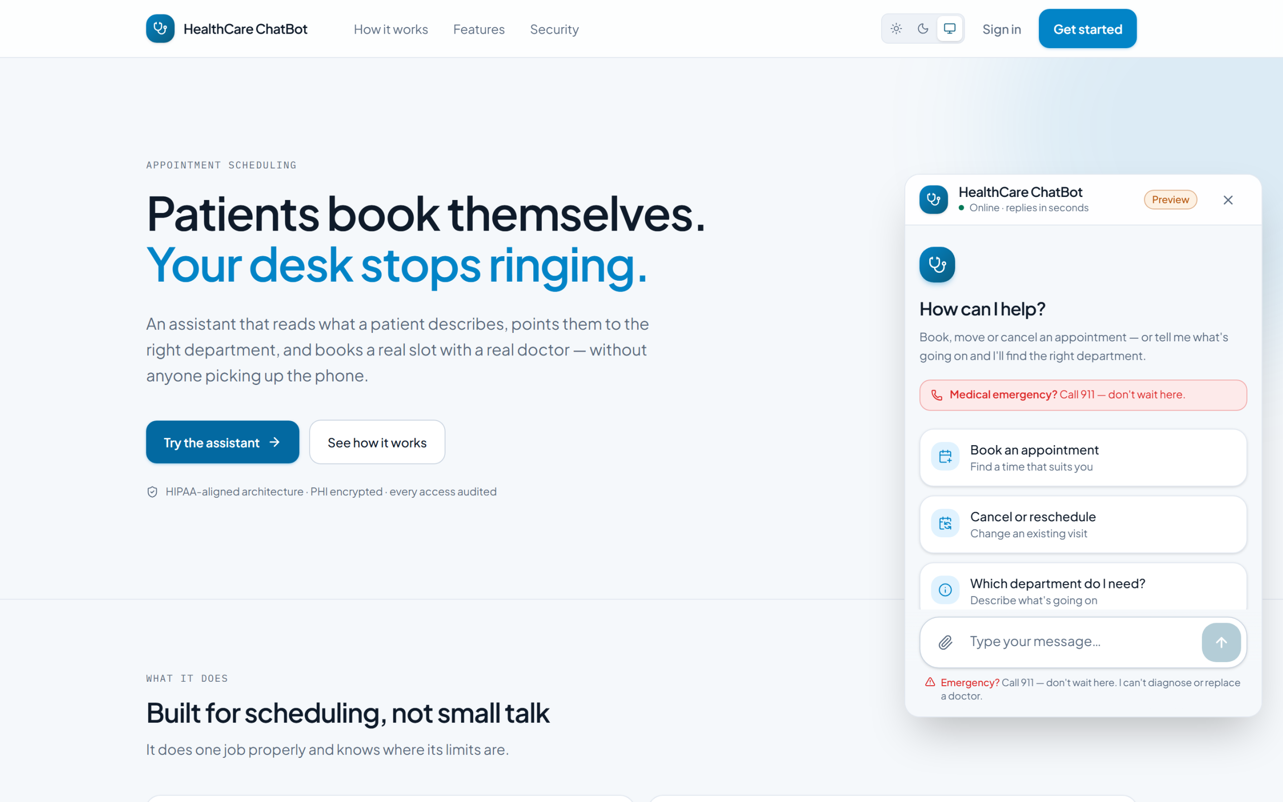 HealthCare AI Chatbot & Clinical Appointment Platform <span>with Autonomous Triage & Scheduling</span>