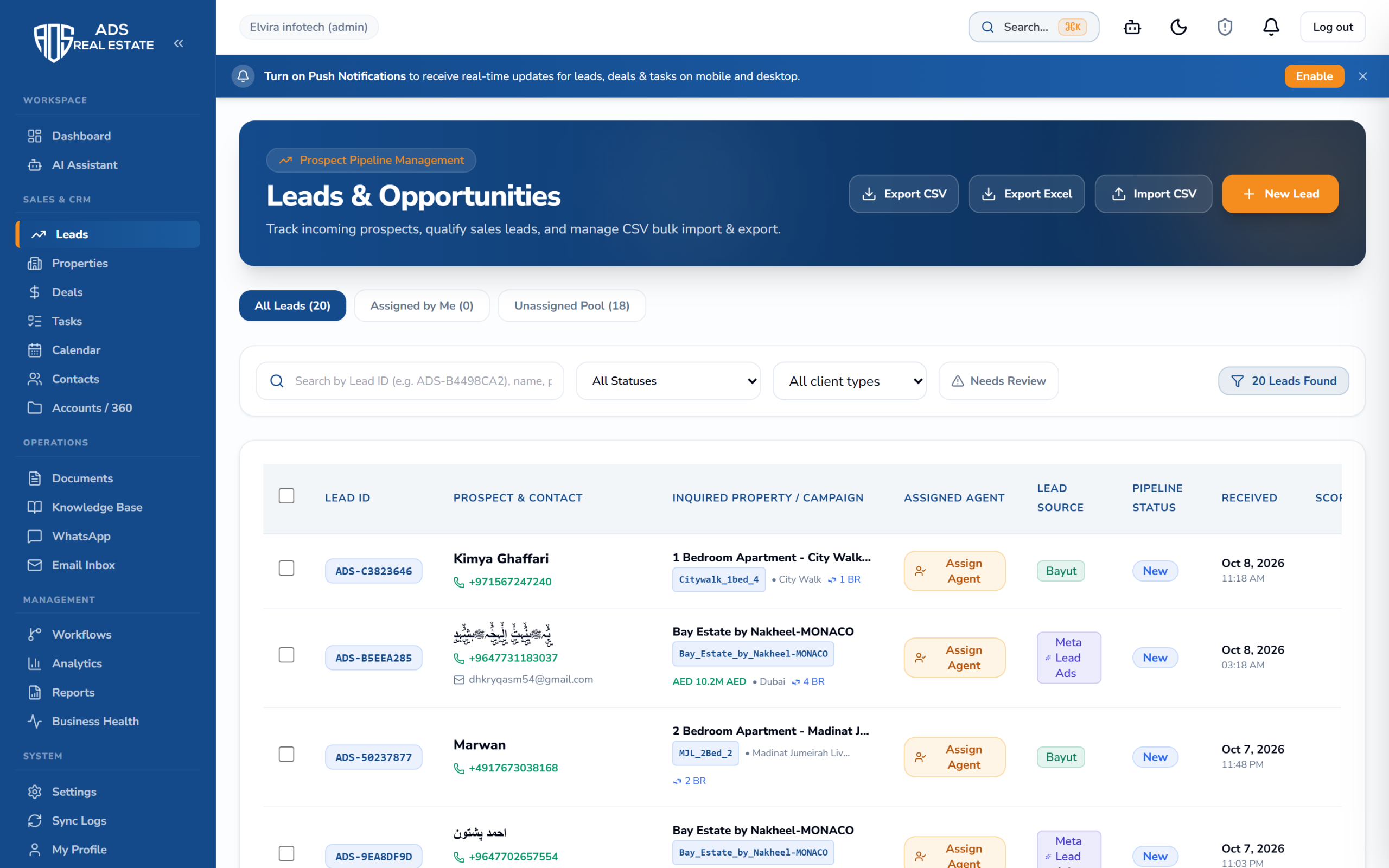 ADS Real Estate Platform <span>with Autonomous AI & WhatsApp Workflows</span>