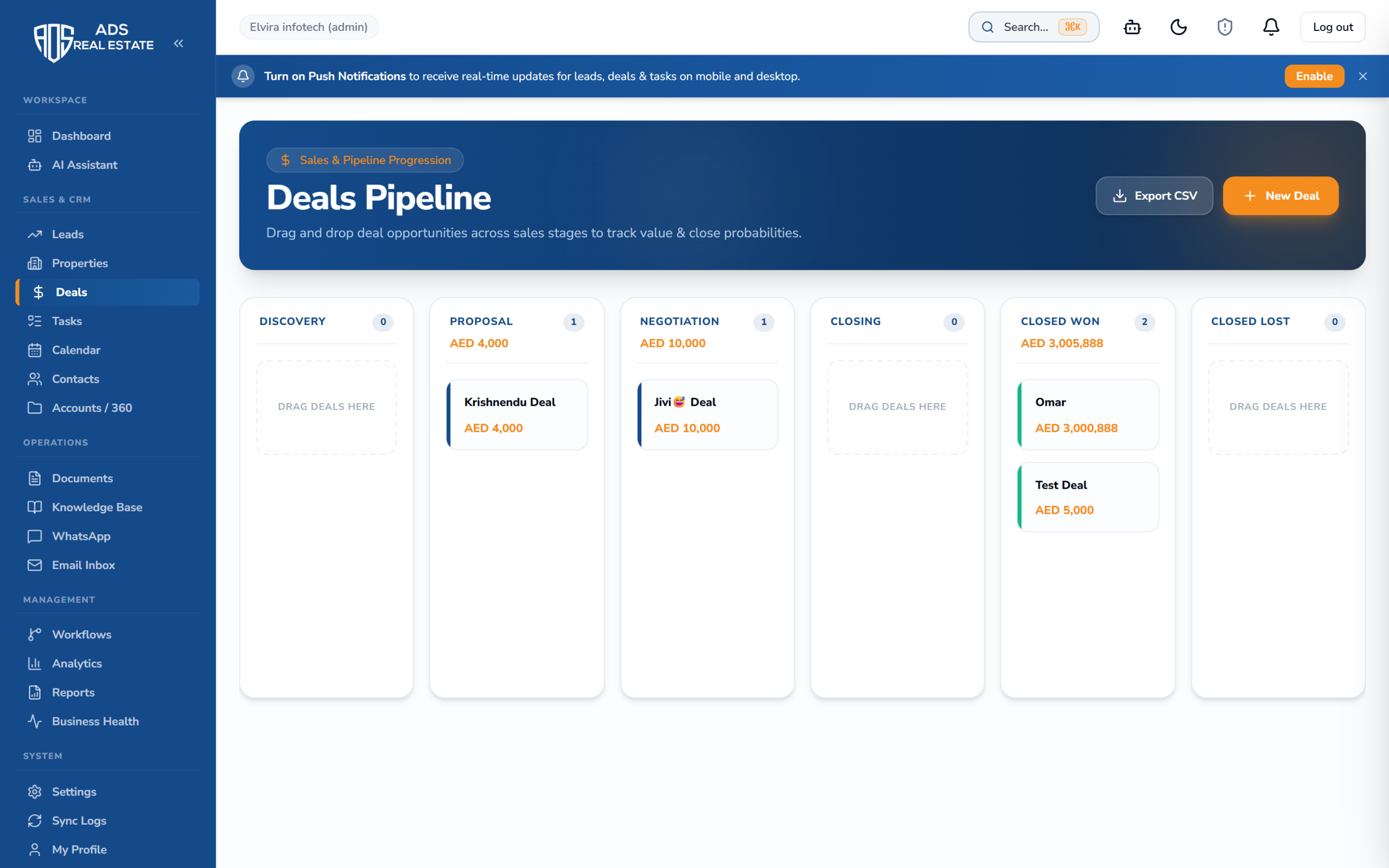 ADS Real Estate Platform <span>with Autonomous AI & WhatsApp Workflows</span>