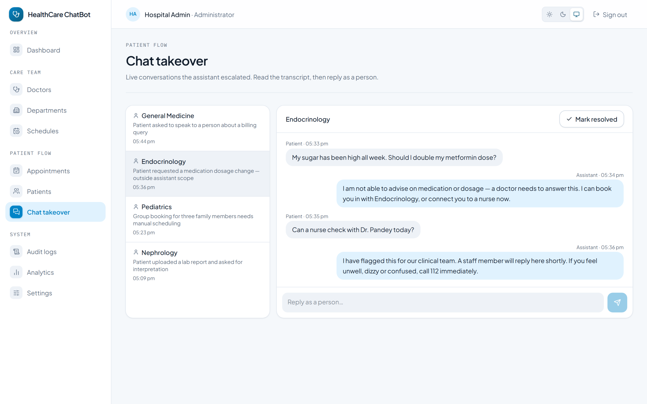 HealthCare AI Chatbot & Clinical Appointment Platform <span>with Autonomous Triage & Scheduling</span>