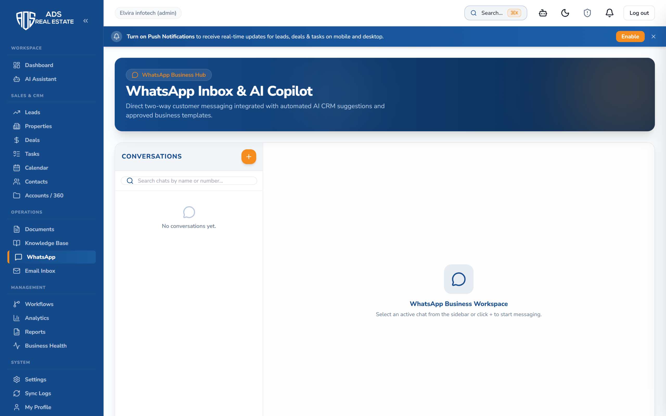 ADS Real Estate Platform <span>with Autonomous AI & WhatsApp Workflows</span>