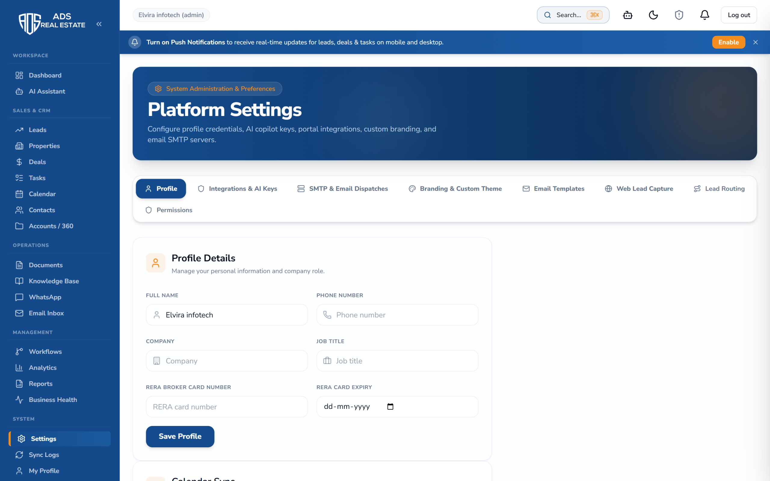 ADS Real Estate Platform <span>with Autonomous AI & WhatsApp Workflows</span>