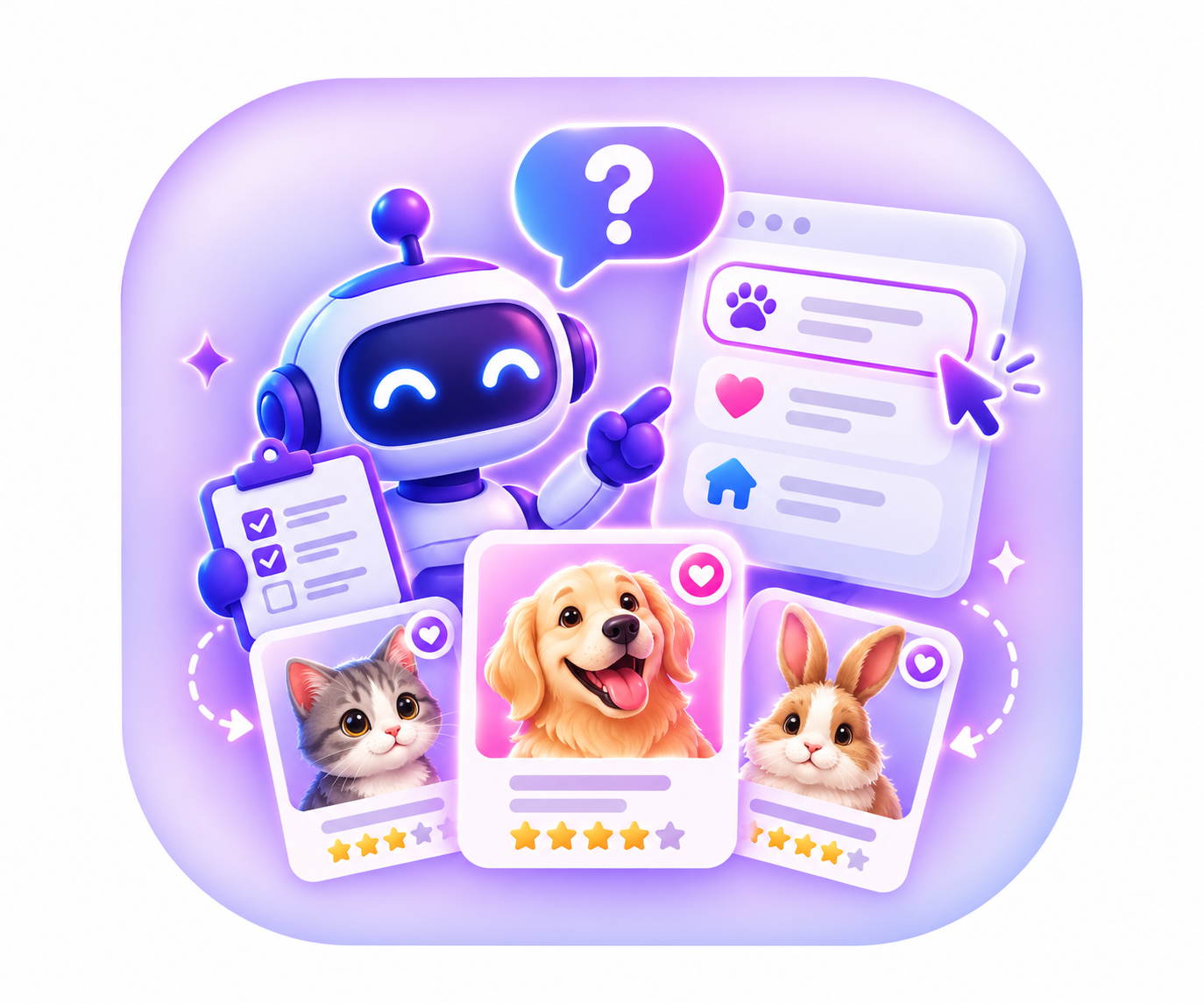Interactive AI "Pet Matcher" Quiz Flow 