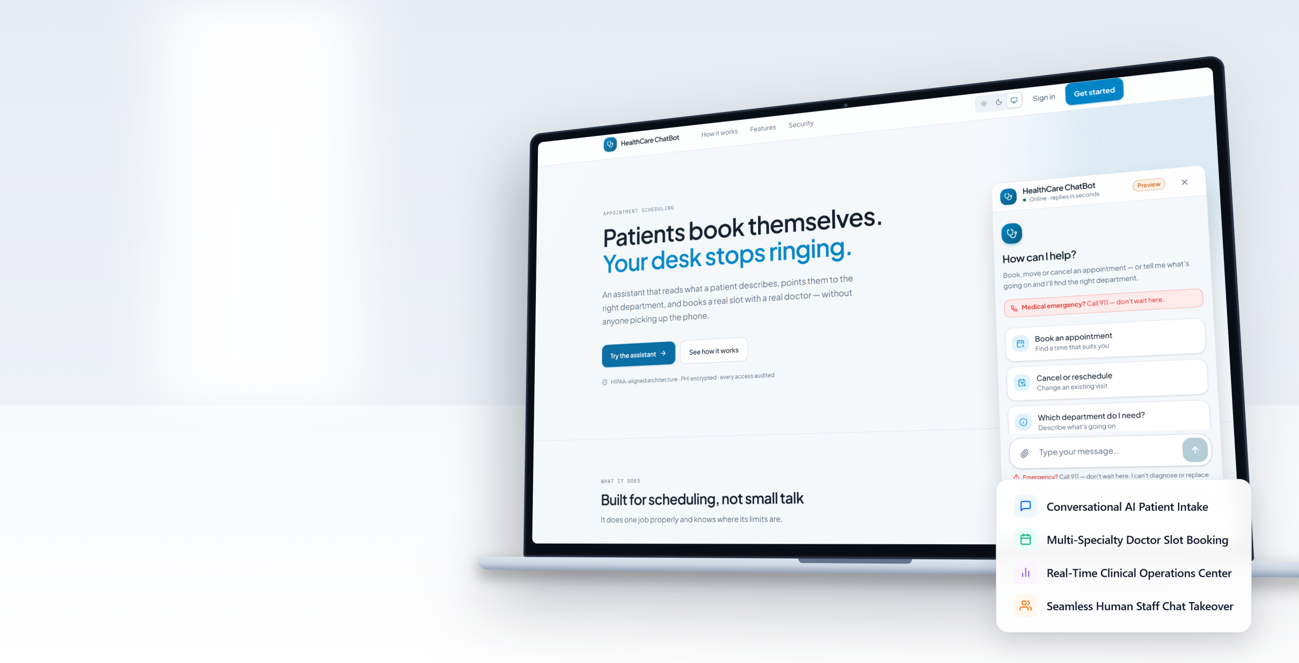 HealthCare AI Chatbot & Clinical Appointment Platform <span>with Autonomous Triage & Scheduling</span>