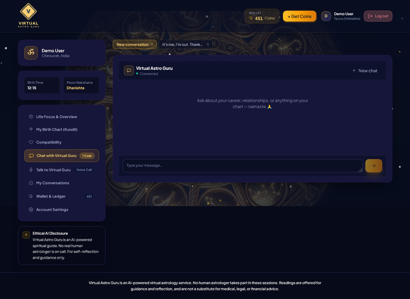 AI-Powered Vedic Astrology Platform <span>with Live Voice Consultations</span>