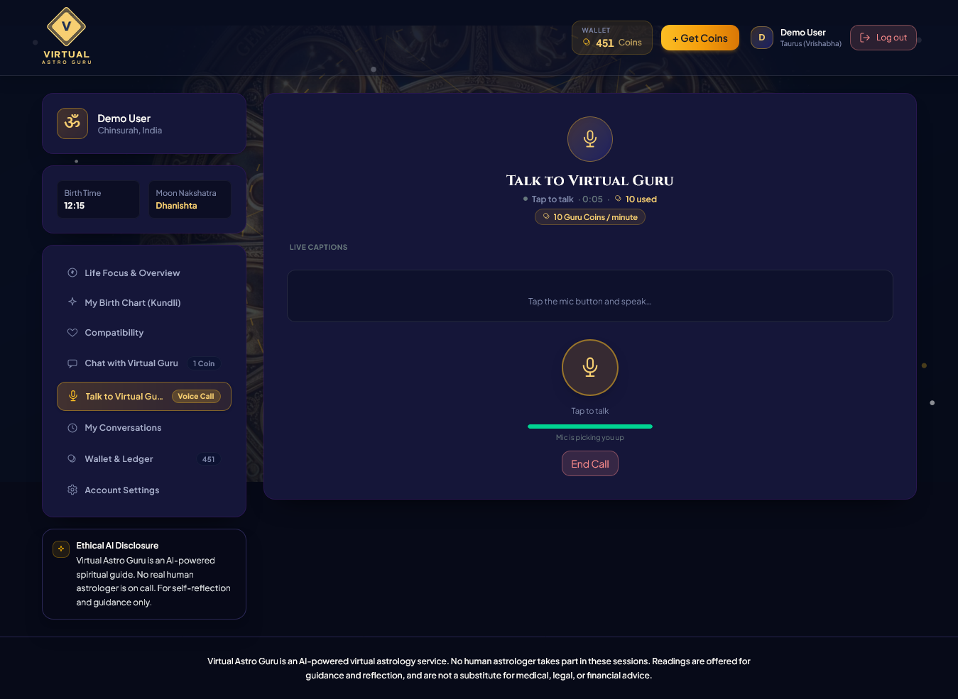 AI-Powered Vedic Astrology Platform <span>with Live Voice Consultations</span>