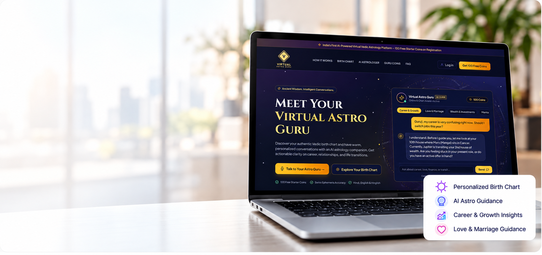 AI-Powered Vedic Astrology Platform <span>with Live Voice Consultations</span>